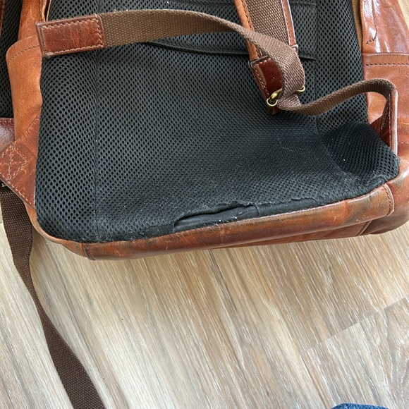 Vintage Distressed Leather Backpack, Fossil - Picture 10 of 13